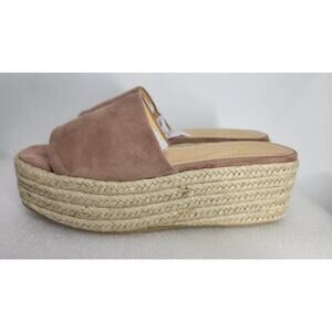 Lulus O'ahu 2 Mauve Platform Espadrille Slide Sandals Size 9
